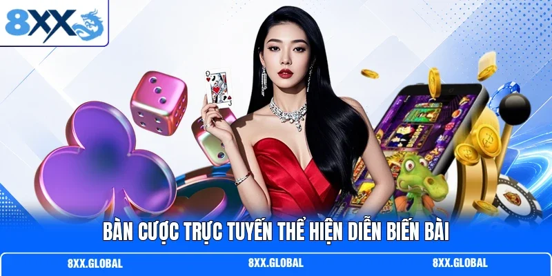 Bàn cược trực tuyến thể hiện diễn biến bài